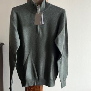 Brodie Men’s Fine Cashmere quarter zip sweater